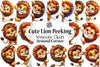 Cute Lion Peeking Clipart Bundle