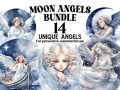 Moon Angels Clipart - CraftNest