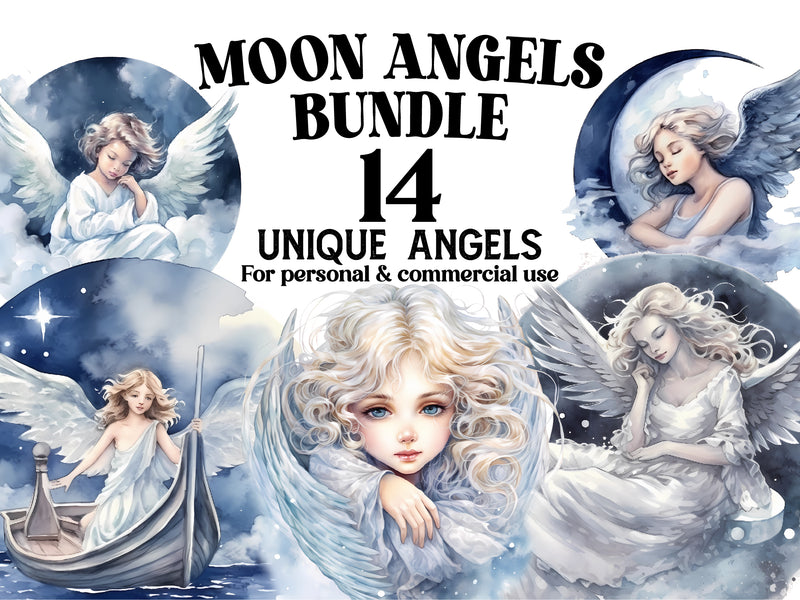 Moon Angels Clipart - CraftNest