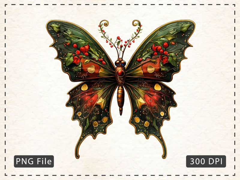 Christmas Butterfly Clipart Bundle 3 - CraftNest - Digital Crafting and Art