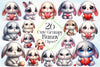 Cute Grumpy Bunny Clipart Bundle