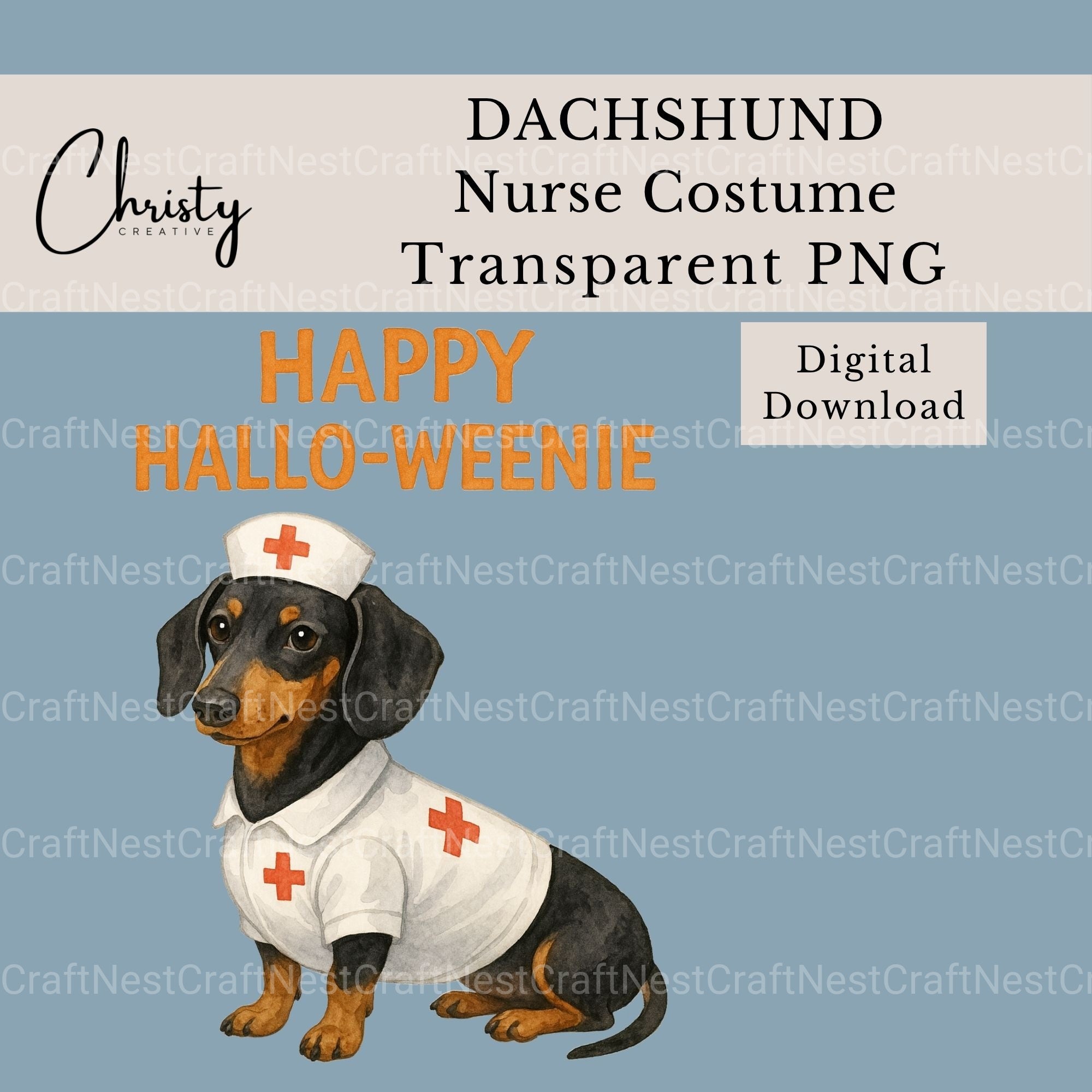 Dachshund Nurse Halloween Clipart Bundle - CraftNest - Digital Crafting and Art
