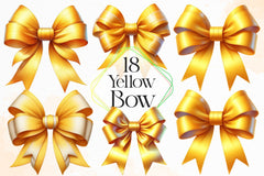 Yellow Bow Clipart Bundle - CraftNest - Digital Crafting and Art