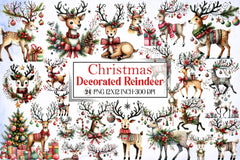 Christmas Reindeer Clipart Bundle 2 - CraftNest - Digital Crafting and Art