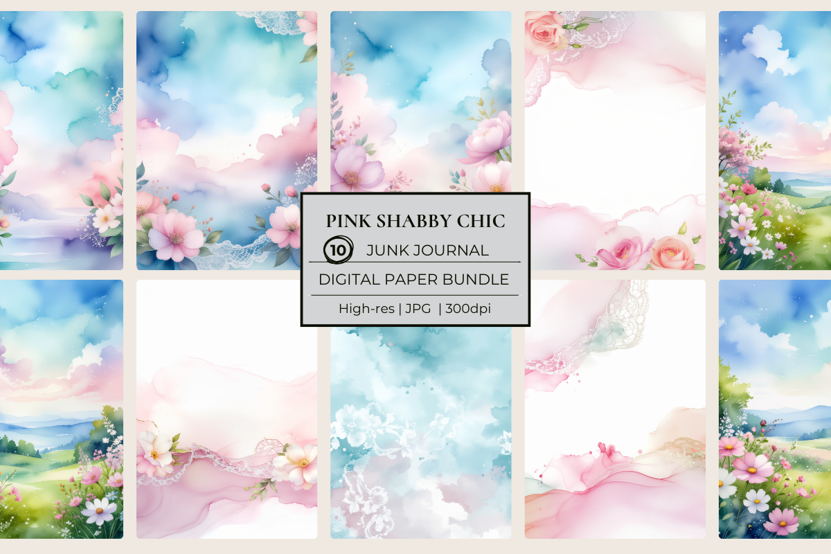 Shabby Chic Pink Junk Journal Papers