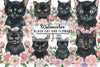Black Cat And Flowers Clipart Bundle
