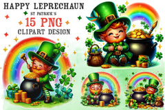 Happy Leprechaun St Patrick'S Clipart Bundle - CraftNest - Digital Crafting and Art