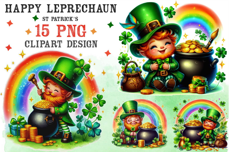Happy Leprechaun St Patrick'S Clipart Bundle - CraftNest - Digital Crafting and Art
