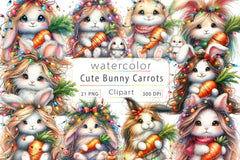 Bunny Carrots Clipart Bundle - CraftNest - Digital Crafting and Art