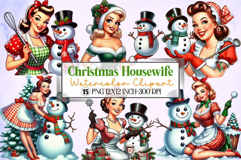Christmas Housewife Clipart Bundle - CraftNest - Digital Crafting and Art