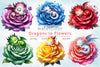 Baby Dragons In Flowers Clipart Bundle 2