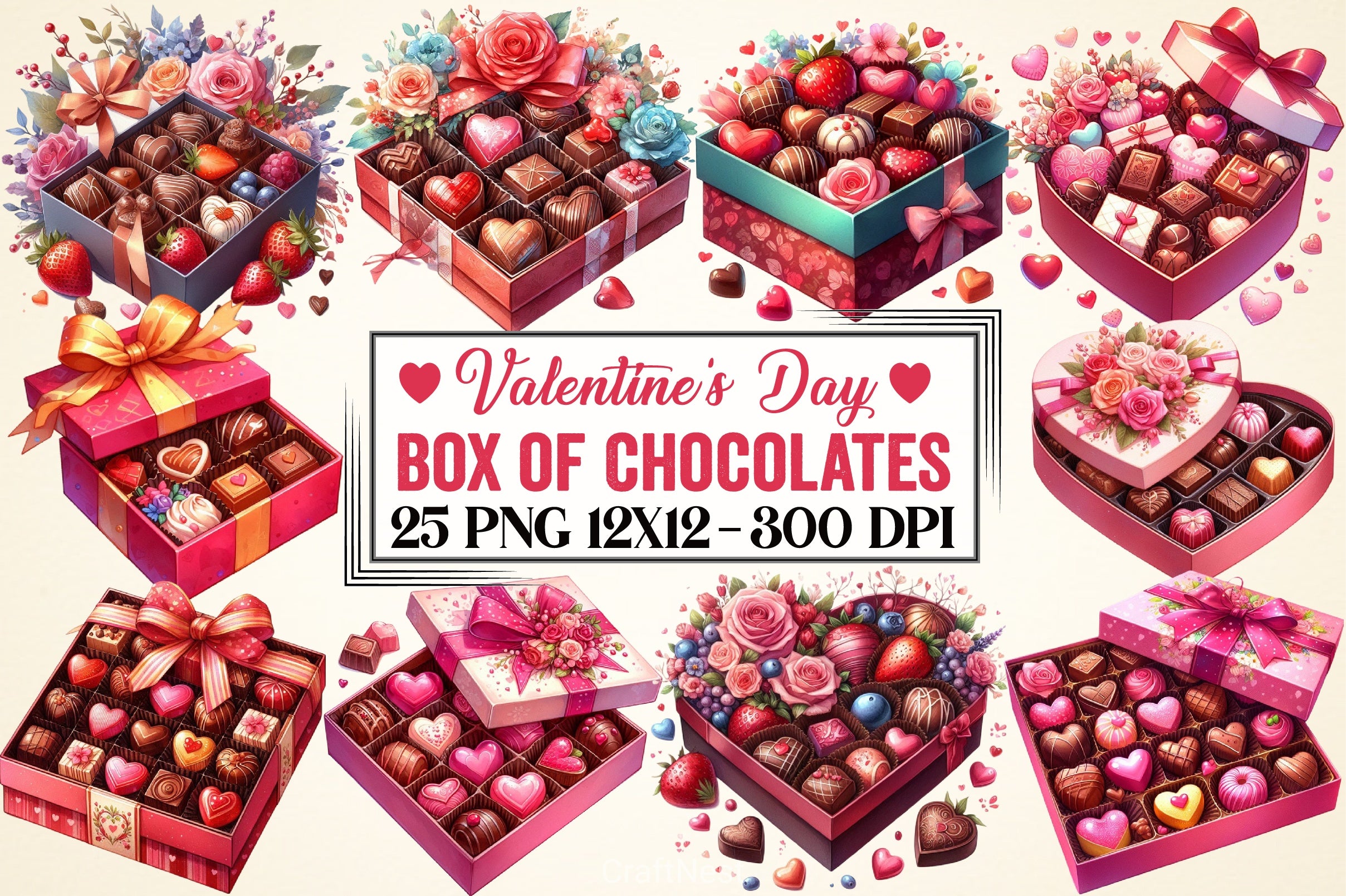 Valentine Chocolates Clipart Bundle - CraftNest - Digital Crafting and Art