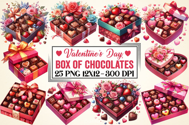 Valentine Chocolates Clipart Bundle - CraftNest - Digital Crafting and Art