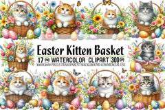 Easter Kitten Basket Clipart Bundle - CraftNest - Digital Crafting and Art