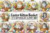 Easter Kitten Basket Clipart Bundle