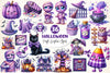 Purple Gingham Halloween Clipart Bundle
