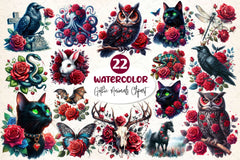 Gothic Animals Clipart Bundle 2 - CraftNest - Digital Crafting and Art