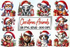 Christmas Animals Clipart Bundle - CraftNest - Digital Crafting and Art