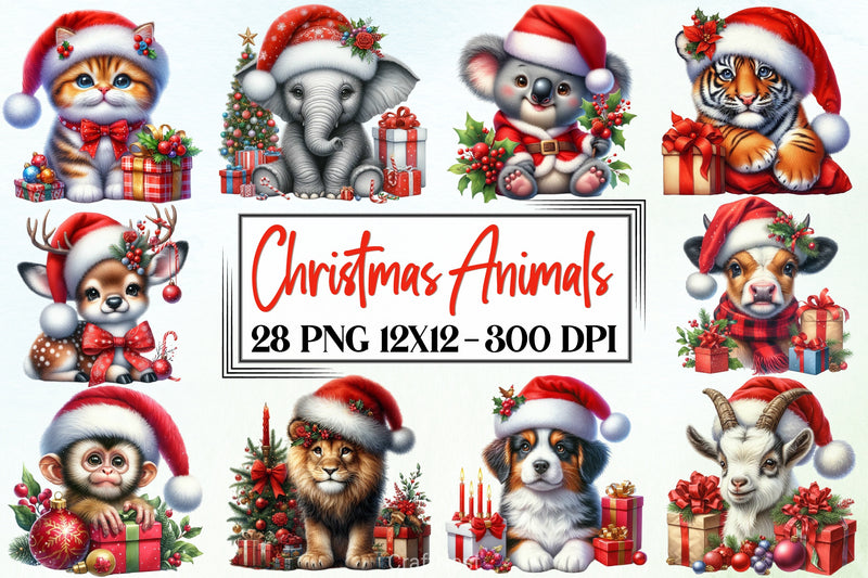 Christmas Animals Clipart Bundle - CraftNest - Digital Crafting and Art