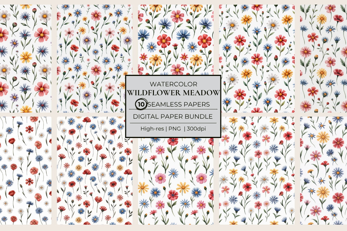 Wildflower Meadow Mix Seamless Papers