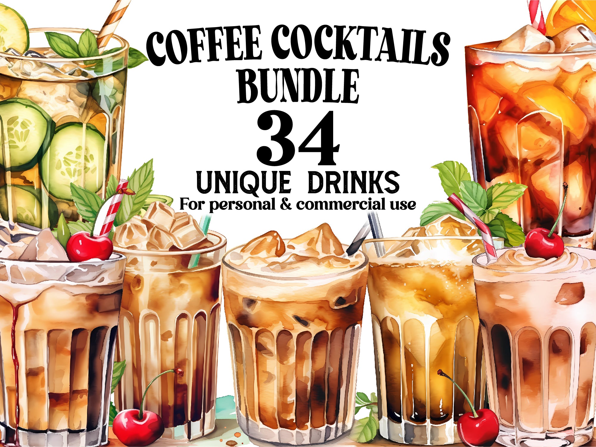 Coffee Cocktails Clipart - CraftNest