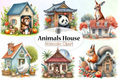 Animals House Clipart Bundle - CraftNest - Digital Crafting and Art
