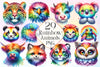 Rainbow Animals Cute Animal Clipart Bundle