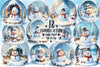 Snowman In Snow Globe Clipart Bundle