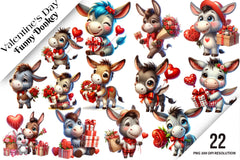 Valentine's Day Funny Donkey Clipart Bundle - CraftNest - Digital Crafting and Art