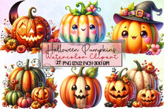 Cute Halloween Pumpkins Clipart Bundle - CraftNest - Digital Crafting and Art