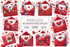 Red Valentine Crochet Envelopes Clipart Bundle