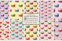 Pastel Macarons Seamless Papers - CraftNest - Digital Crafting and Art