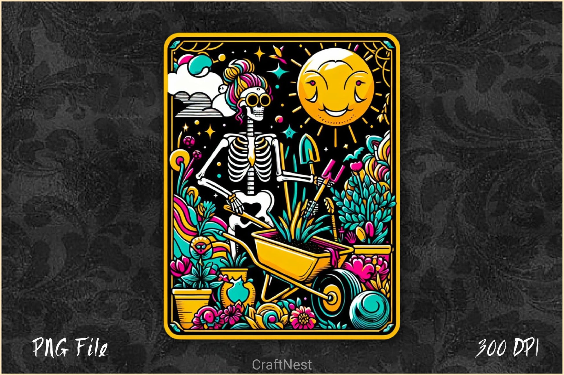 Funny Gardening Skeleton Tarot Card Clipart Bundle 2 - CraftNest - Digital Crafting and Art