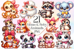 Mama And Baby Animals Clipart Bundle - CraftNest - Digital Crafting and Art
