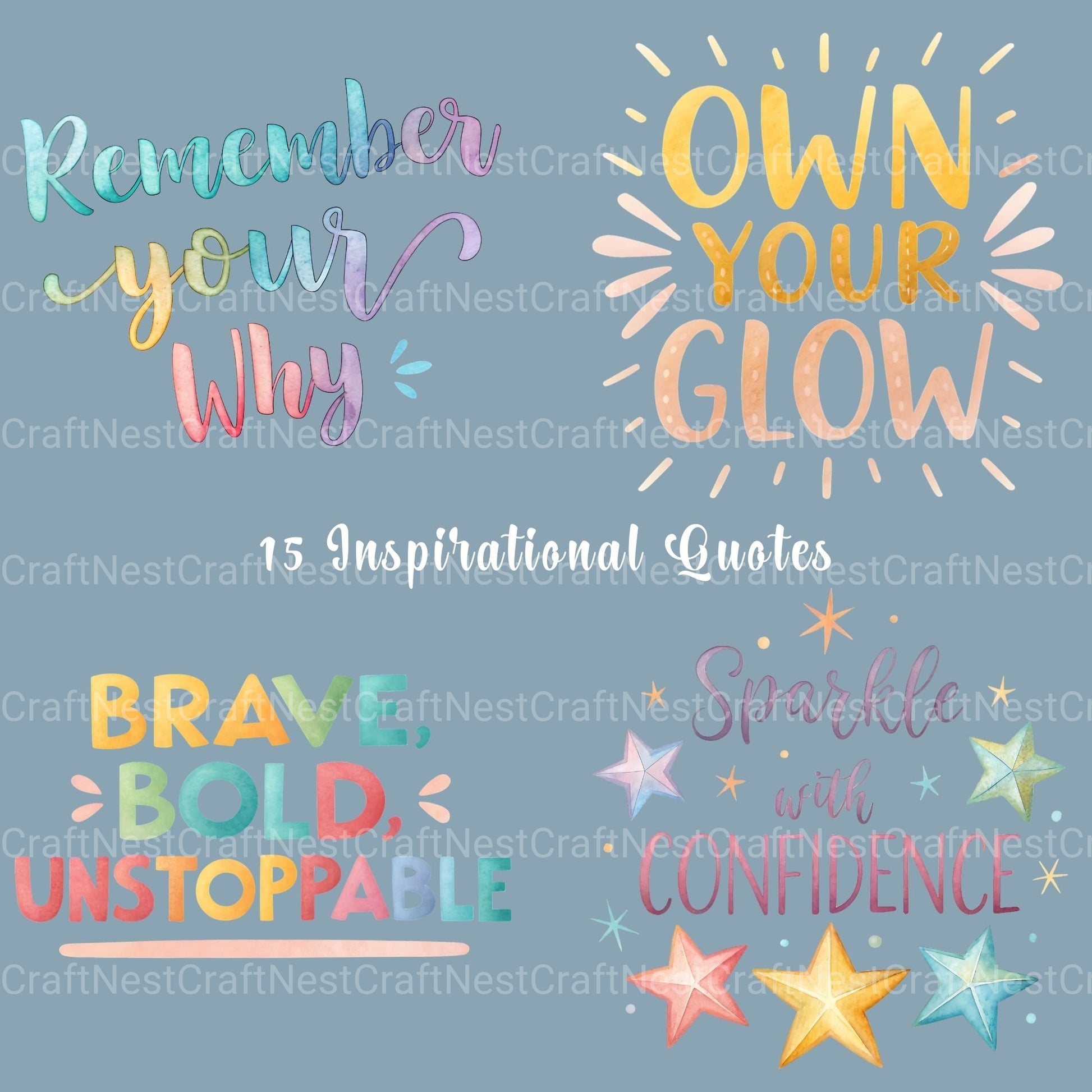 Inspirational Quotes Clipart Bundle - CraftNest - Digital Crafting and Art