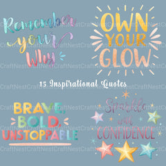 Inspirational Quotes Clipart Bundle - CraftNest - Digital Crafting and Art