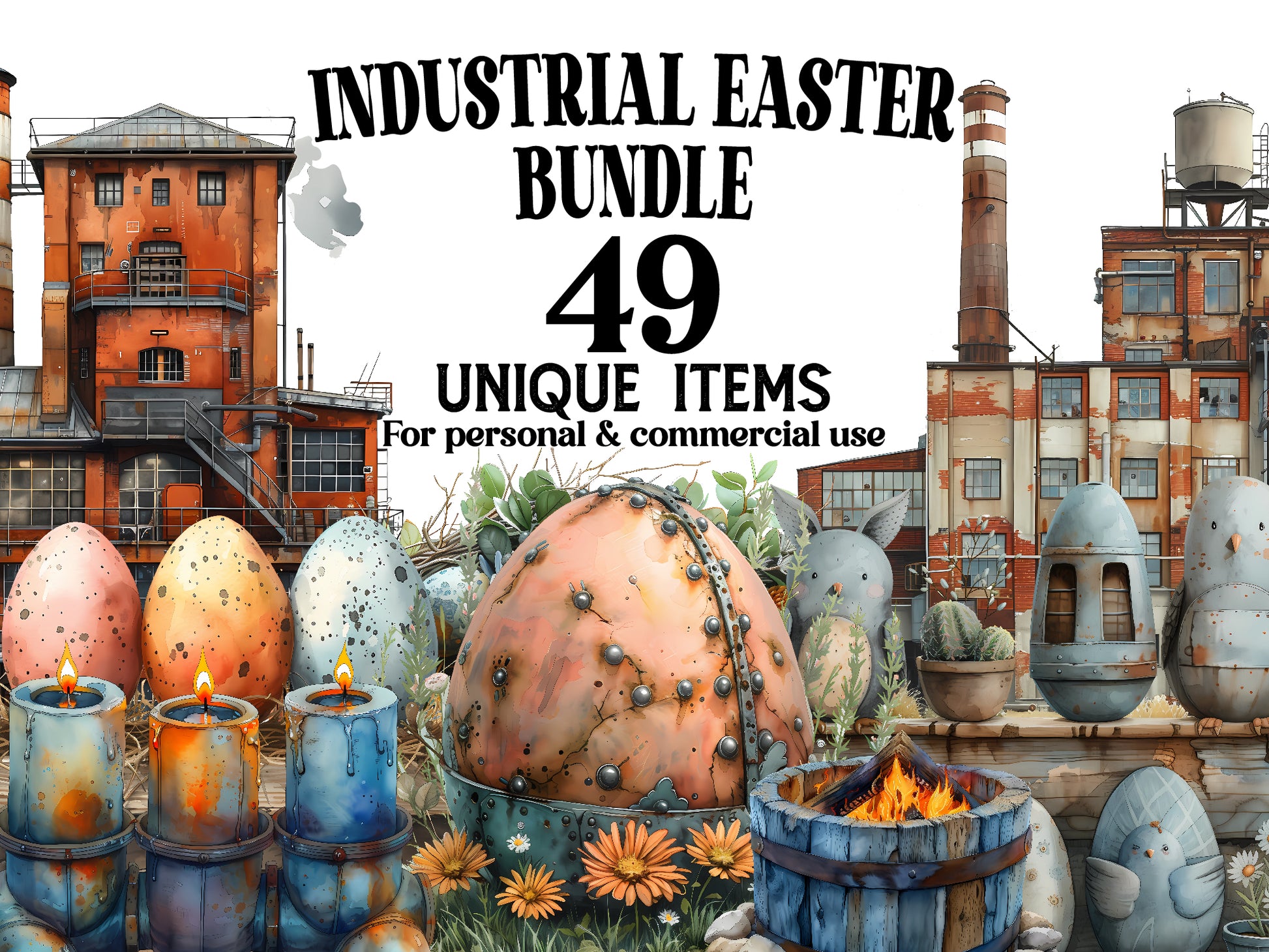 Industrial Easter Clipart - CraftNest