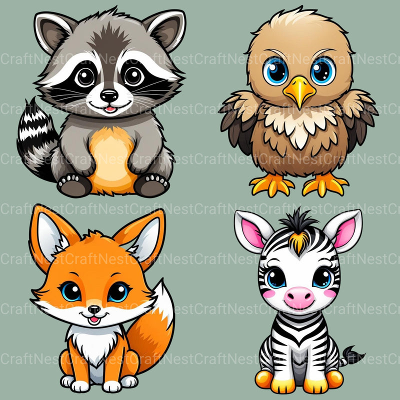 Kawaii Baby Animals Clipart Bundle - CraftNest - Digital Crafting and Art