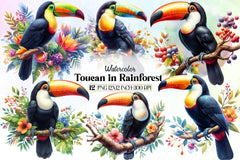 Toucan Rainforest Clipart Bundle - CraftNest - Digital Crafting and Art