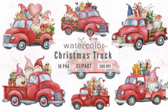 Christmas Truck Cliparts Clipart Bundle - CraftNest - Digital Crafting and Art