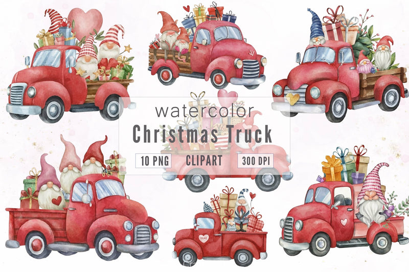 Christmas Truck Cliparts Clipart Bundle - CraftNest - Digital Crafting and Art