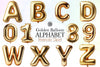 Golden Balloon Alphabet Clipart Bundle