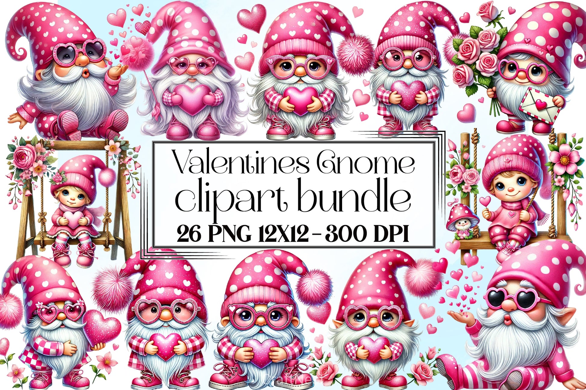 Valentine Gnome Clipart Bundle 7 - CraftNest - Digital Crafting and Art