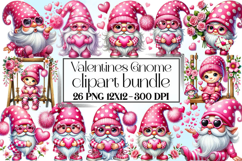 Valentine Gnome Clipart Bundle 7 - CraftNest - Digital Crafting and Art