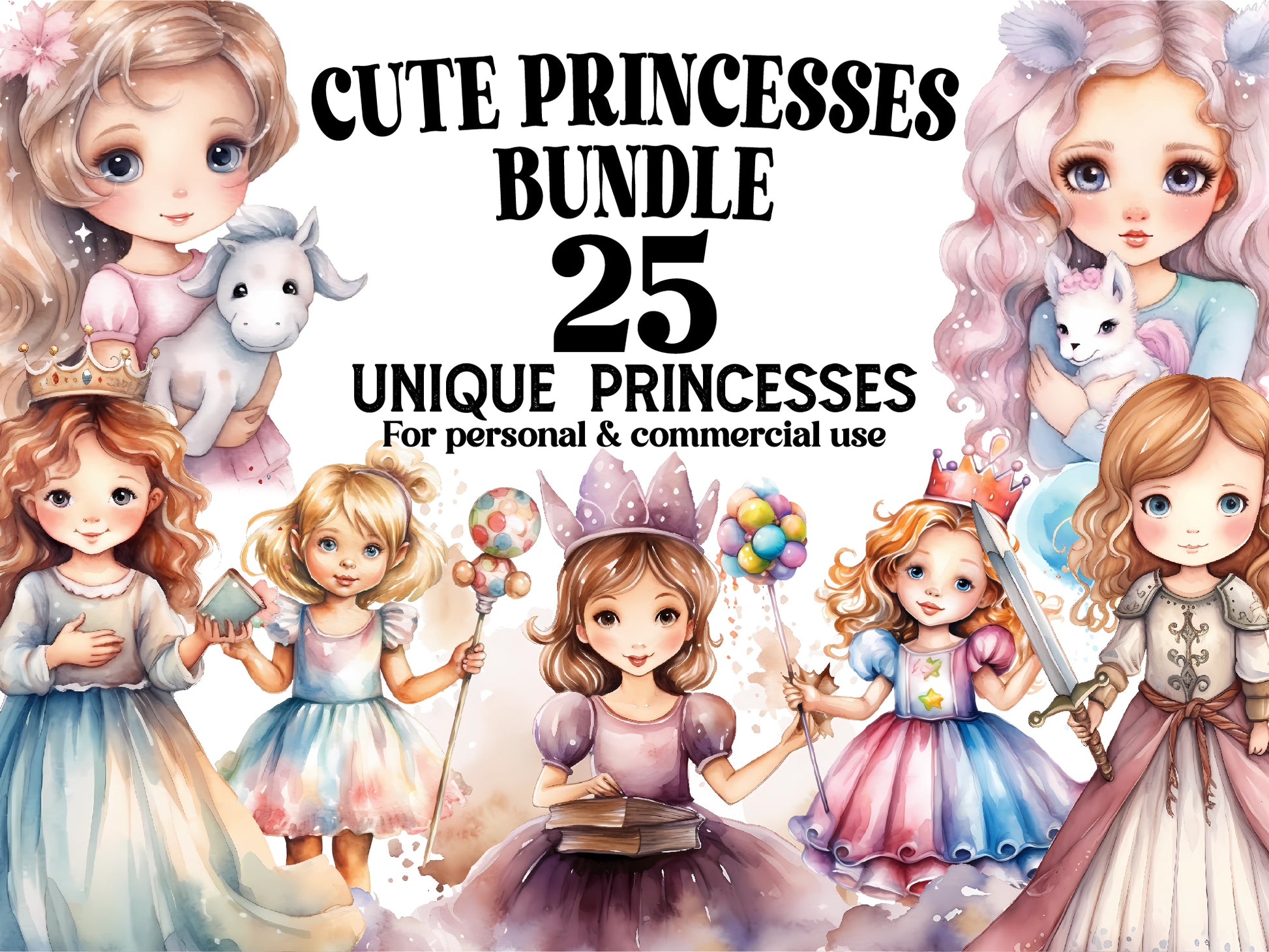 Cute Princesses Clipart - CraftNest