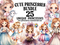 Cute Princesses Clipart - CraftNest