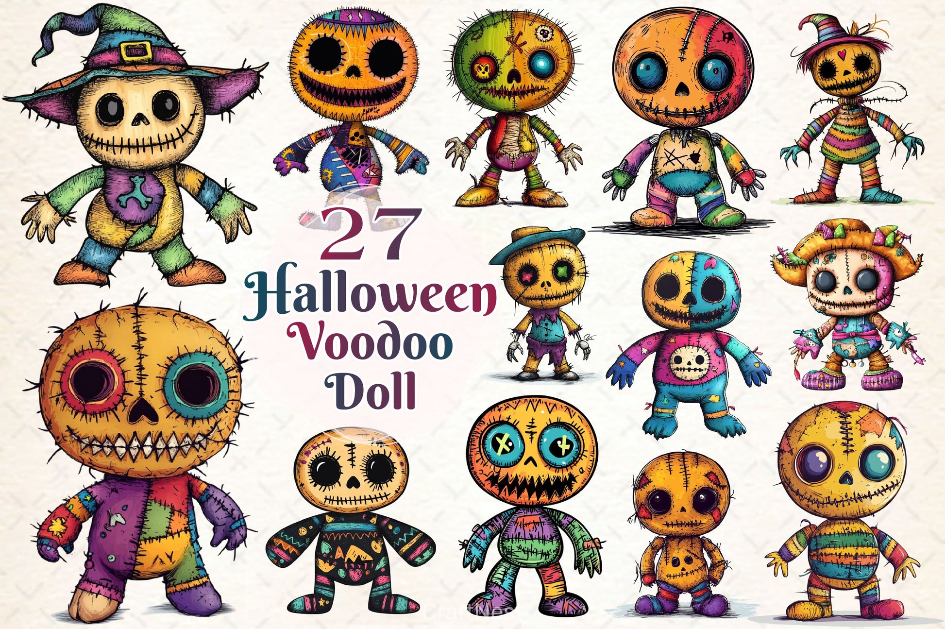 Halloween Voodoo Doll Copy Clipart Bundle - CraftNest - Digital Crafting and Art