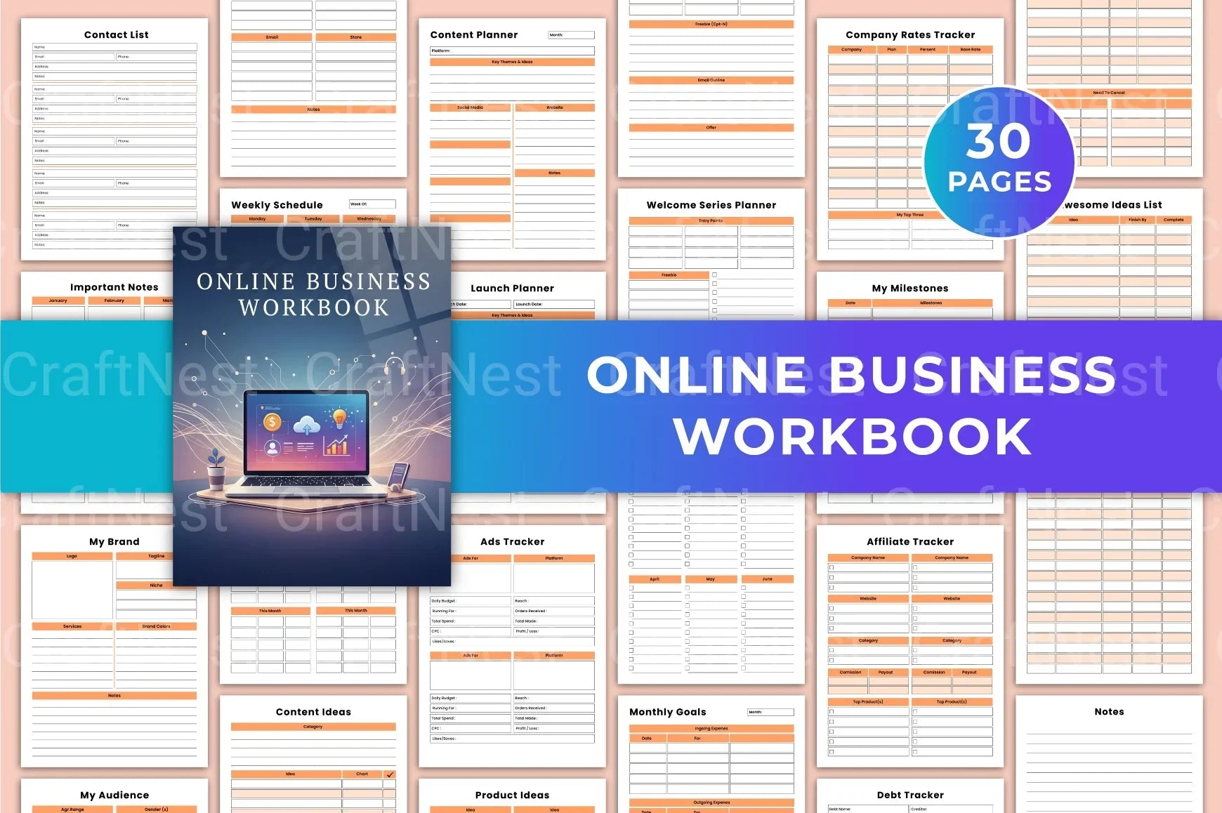 Online Business Workbook Guide - CraftNest - Digital Crafting and Art
