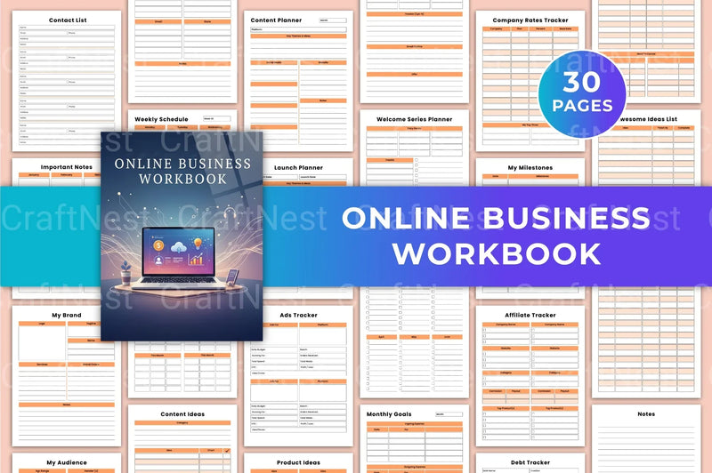 Online Business Workbook Guide - CraftNest - Digital Crafting and Art