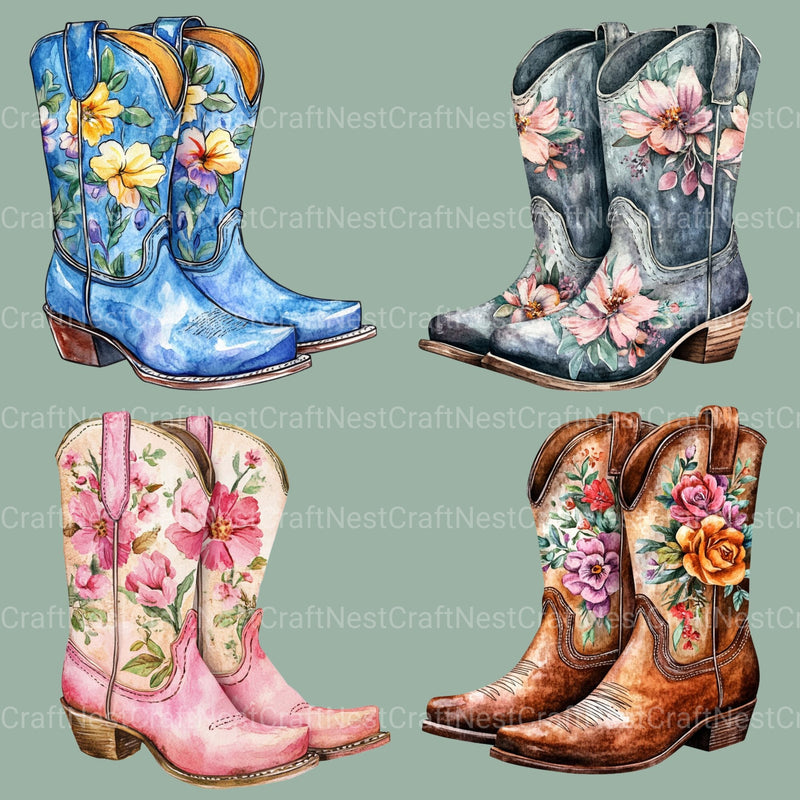 Lady Cowboy Boots Clipart Bundle - CraftNest - Digital Crafting and Art